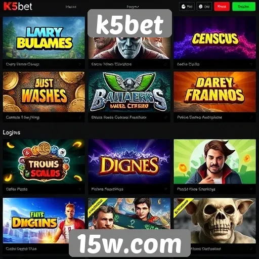 diversidade de jogos disponíveis na plataforma k5bet